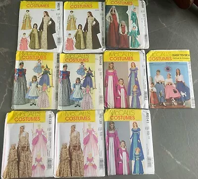 Lot Of 10 McCall’s Women’s/Girl’s Costume Patterns Uncut FF • $5