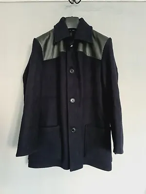 Melton Donkey Jacket Mens Handmade 70% Wool Chor Coat Blazer Dark Navy 36-38/ S • £96