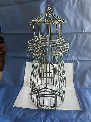 Antique Thick Metal Wire Decorative Bird Cage House 24” Vintage • $49.99