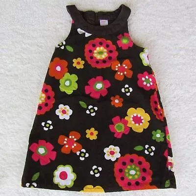 Gymboree Fall For Autumn 2011 Brown Corduroy Jumper Dress Floral Girls Size 6 • $20