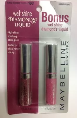 Maybelline Wet Shine Diamonds Lip Gloss Jewels 'N Berries + Luminous Lilac • $22.87