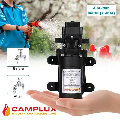 CAMPLUX 12V Water Pump 4.3L Auto Pressure Self-Priming Caravan Outdoor Shower • £26.69