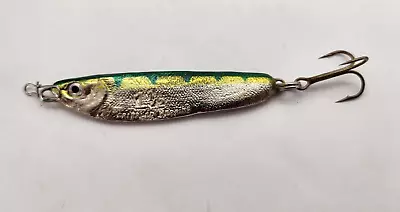 Vintage Luhr Jensen Crippled Herring Fishing Lure ~ 1.5oz. Green Silver. • $7.50