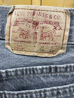 Levi's 701 Student Button Fly Gray Jeans 30 X 30 Vintage USA • $89.99