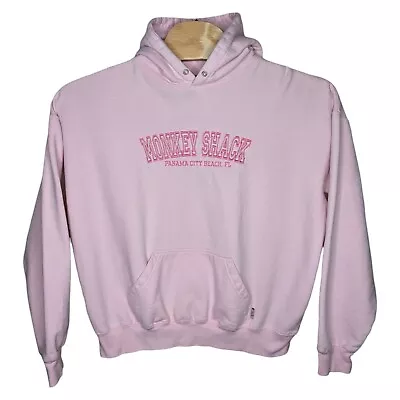 Monkey Shack Panama City Beach Florida Hoodie Pullover Size XL Pink Pacific & Co • $10.95
