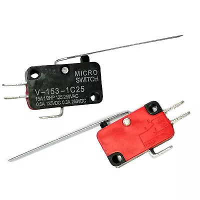 Lot 2 Micro Limit Switch V-153-1C25 With 2  50.8mm Lever 15A 125/250VAC #E67B • $8.83