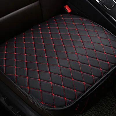 Car Seat Cover Front Cushion Black PU Leather+Red Line Auto Chair Accessories • $19.14