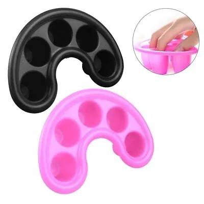 2x Finger Manicure BOWL Quick SOAK OFF TRAY Acrylic UV GEL Nail Art Remover Tool • £4.34