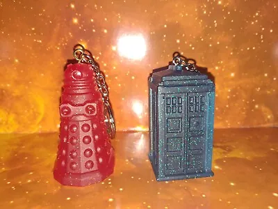 LARGE Doctor Who TARDIS & Dalek Keyrings • £8