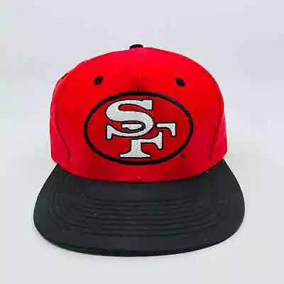 Vintage San Francisco 49ers Snapback Hat Logo 7 Red Black Plain Logo • $14.99