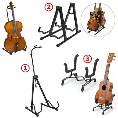 $17.99 • Buy Foldable Guitar Stand Floor Cello Stand Rack Padded Ukulele Violin Holder Adjust