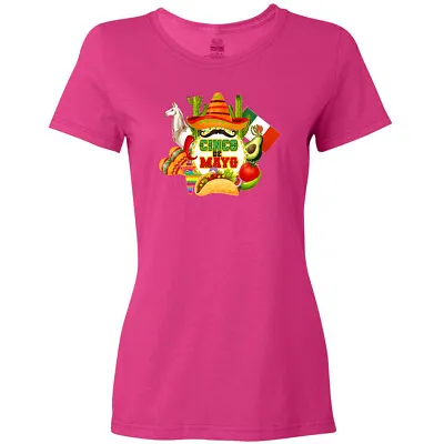 Inktastic Cinco De Mayo Party Women's T-Shirt Sombrero Mexican 5th Apparel Tees • $13.99