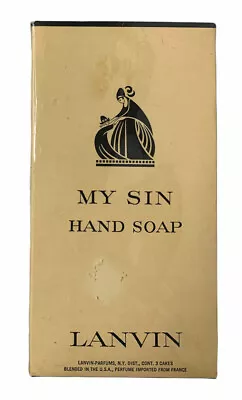 Vintage My Sin Lanvin Perfumed Hand Soap 3 Cakes Bars In Sealed Box France • $79.99