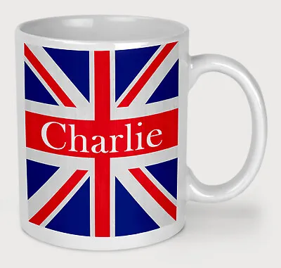 Personalised Union Jack Mug Great Britain Flag Cup  Perfect Birthday Christmas • £8.99