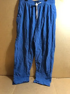 COTTON MENS SZ LARGE BLUE PAJAMA LOUNGE PANTS SIZE: Large • $14.99