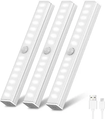 Rechargeable LED Under Cabinet Lights USB Motion Sensor Kitchen Cupboard Lamps • £5.79