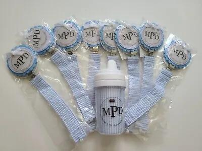 Lot Of MudPie Baby Boy Pacifier Clips Sippy Cup Monogram • $6.99