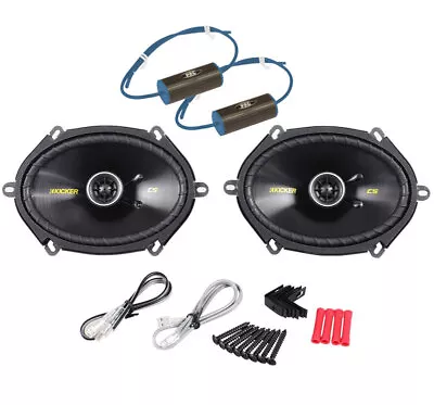 Kicker Cs684 Car Audio 6X8  5X7  225W Pair Speakers New & 0-300Hz Bass Blockers • $69.95