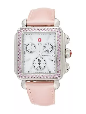 Pink Sapphire Deco Michele Watch Chronograph • $1995