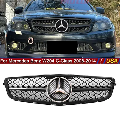 AMG Front Grille For Mercedes Benz 2008-2014 W204 C250 C300 C350 Grill W/ Emblem • $136.92