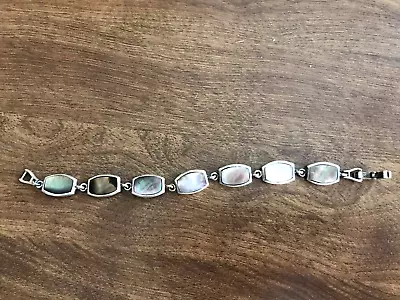 Vintage Woman's Sterling Silver 925 And Abalone Bracelet • $49.99