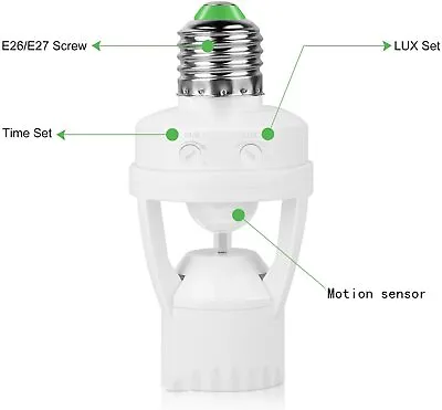 Inside Indoor Motion Sensor Detector Light Socket Outlet New • $19.81