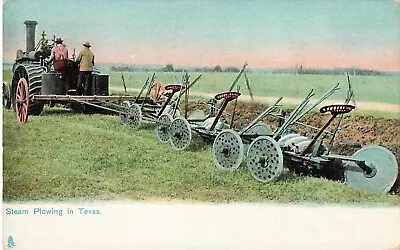 Steam Plowing In Texas Farming Postcard DF62 • $10