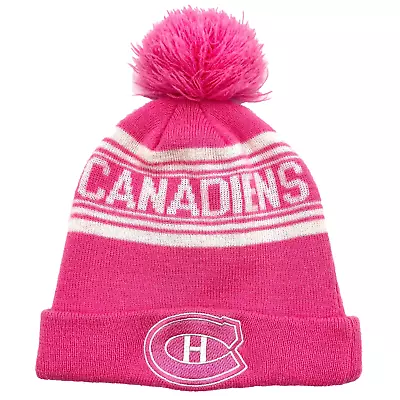 Montreal Canadiens Hat Beanie Toque Girls Pink White NHL Habs Hockey Reebok Kids • $14.49