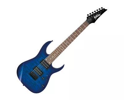 Used Ibanez GRG7221QATBB GIO RG Electric Guitar - Transparent Blue Burst • $249.99