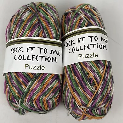 100g 460yd Elann Sock It To Me 4ply Wool Superwash Blend Puzzle Color # 718 Yarn • $14.99