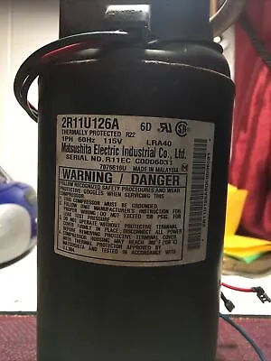 Matsushita  Model: 2R11U126A 6D  1PH 60Hz 115V LRA40  R22 Compressor • $145