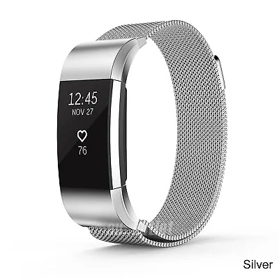 $9.99 • Buy For Fitbit Charge 2 Band Metal Stainless Steel Milanese Loop Wristband Strap