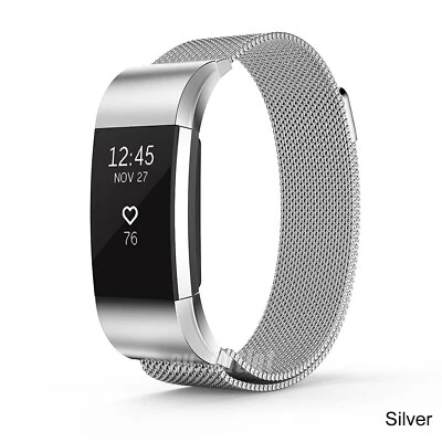 $9.99 • Buy For Fitbit Charge 2 Band Metal Stainless Steel Milanese Loop Wristband Strap