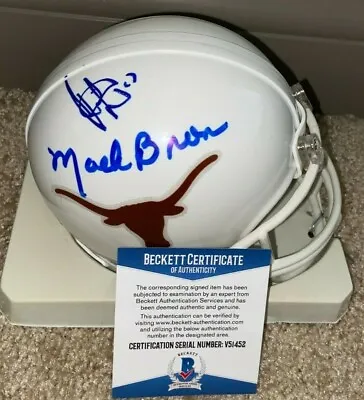 Vince Young Mack Brown Signed Texas Longhorns Mini Helmet National Champs Bas • $299.99