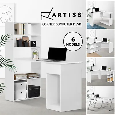 Artiss Corner Computer Desk Home Office Desks Study PC Laptop Table Shelves • $112.95