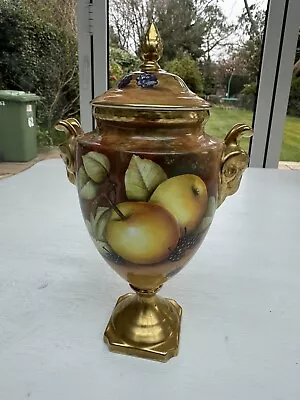 Coalport Fruit Vase And Cover Hand Painted Still Life Fruit By Malcolm Harnett • £200