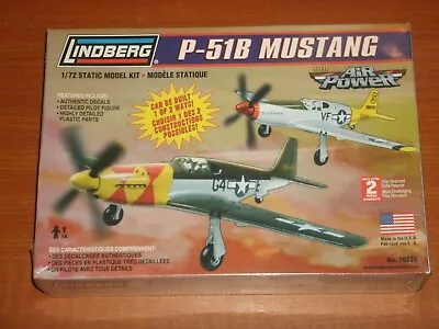 Lindberg Plastic Model Kit:  P-51B MUSTANG 1/72 Scale 'WWII Air Power' USA 2012 • £12.99