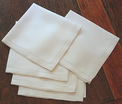 £24.15 • Buy 100% Cotton Hemstitch NAPKINS Wedding Dinner Table Linen Cloth - Set 6pc 45x45cm
