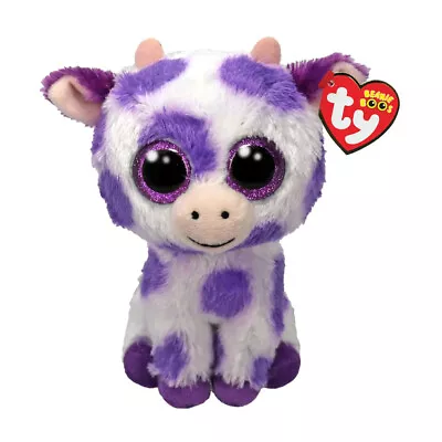 Ty Ethel Cow Beanie Boo 6  Plush Toy 37345 • £8.95