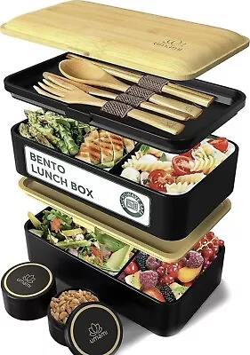 Umami Bento Box Adult Lunch Box W/utensils & Jars 40 Oz Microwavable Bento Box • $17.99