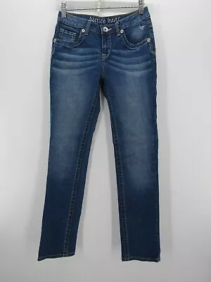 Girls Justice Jeans Size 14 Dark Blue Premium Denim • $14.09