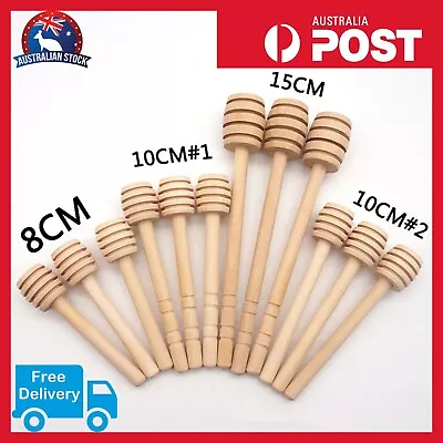 $5.20 • Buy 2 X Wooden Honey Long Dipper StickDip Drizzle Server Stick Dip Mixing Spoon AU