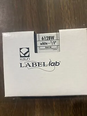 Label Lab K-Sun 612WB White On Black PX Tape 1/2  (12mm) • $10.50