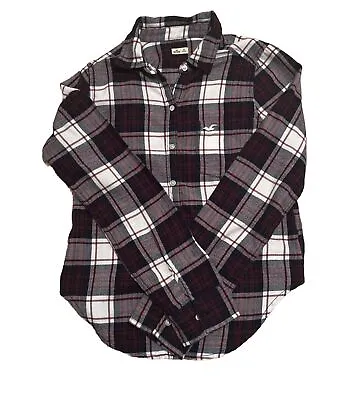 Hollister Plaid Button-Up Collared Shirt - Size XS - EUC • £8.67