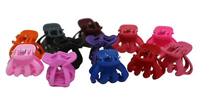 £4.99 • Buy Pack Of 12 Mini Small Octopus Style Claw Clips For Kids Adults, Bulldog Design