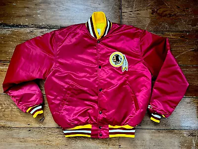 VTG Starter PRO LINE WASHINGTON REDSKINS 80s NFL Satin Bomber Jacket L  Made USA • $119.99