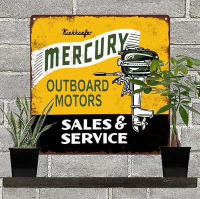 Mercury Outboard Motor Oil Sales Service Garage Man Cave Metal Sign 12x12  60756 • $28.95