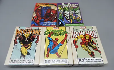 5 COMIC BOOK Marvel Playing Card Deck NEW/SEALED Wolverine Iron Man Joker • $45
