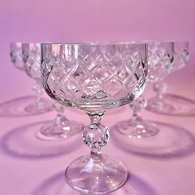 6 BOHEMIA CHAMPAGNE SHERBET COUPE  GLASSES. 250ml. Vintage Retro. • $90