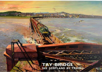 Vintage Railway Poster River Tay Bridge Terence Cuneo Rail Train Art Print A3 A4 • £5.99